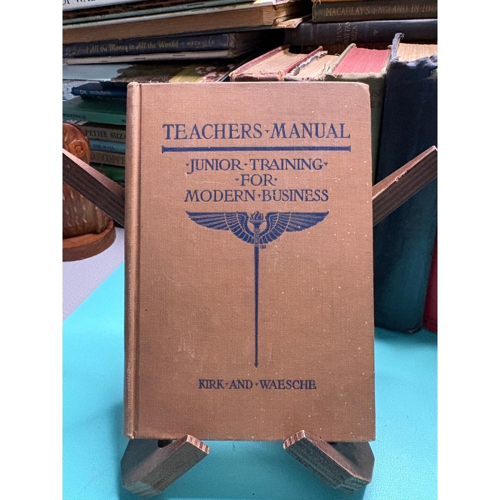 1927 Junior Training for Modern Business Teachers Manual Kirk‎ Waesche Hardcover